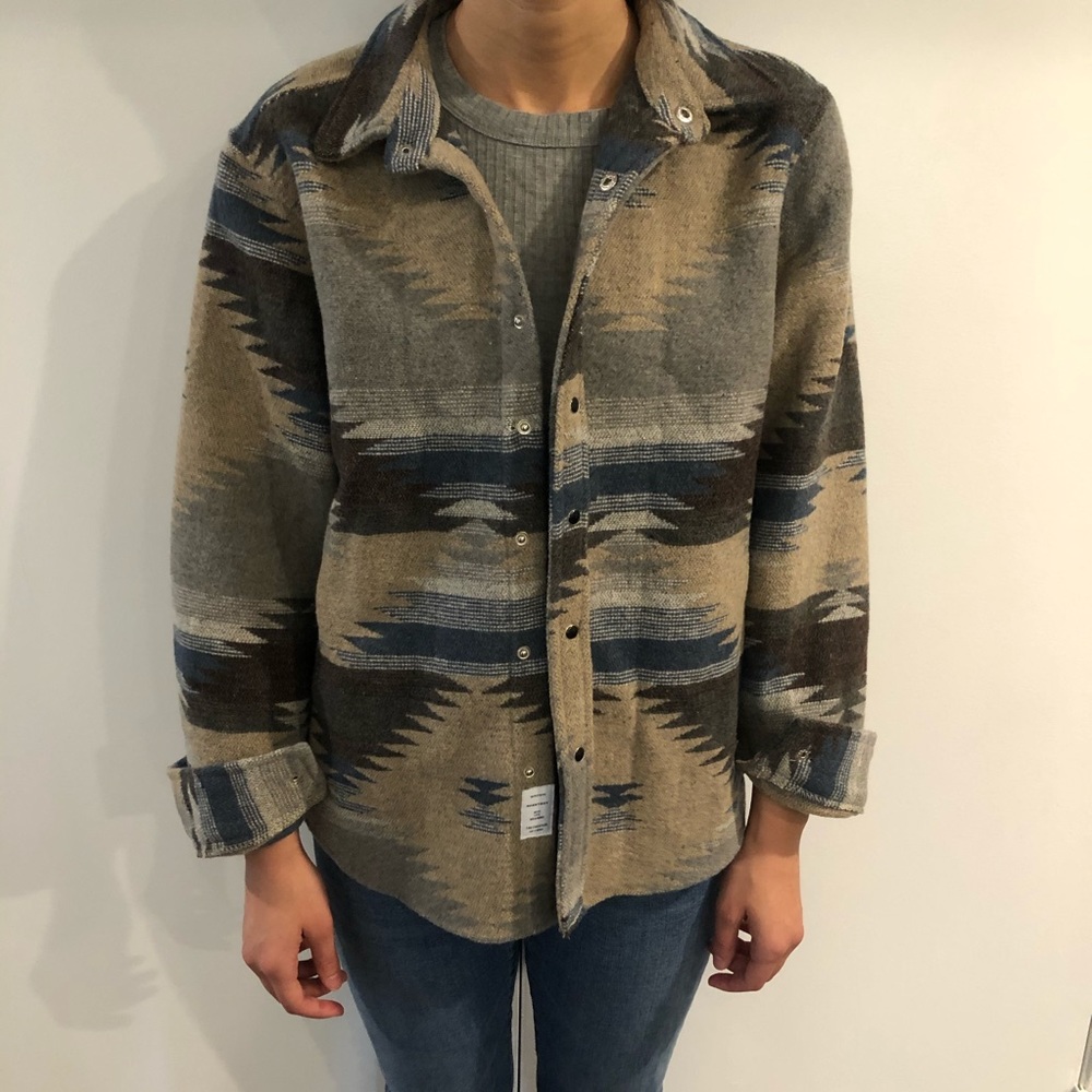 Tribal Print Snap Closure Jacket